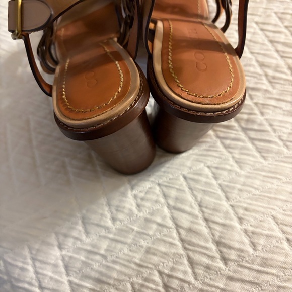 Coach Tan and White Strappy Sandals - Picture 6 of 12